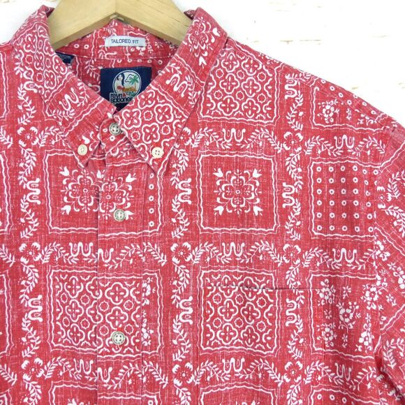 Reyn Spooner Original Lahaina Sailor Shirt Men XL Tailored Fit Red Bandana Aloha - Picture 5 of 12